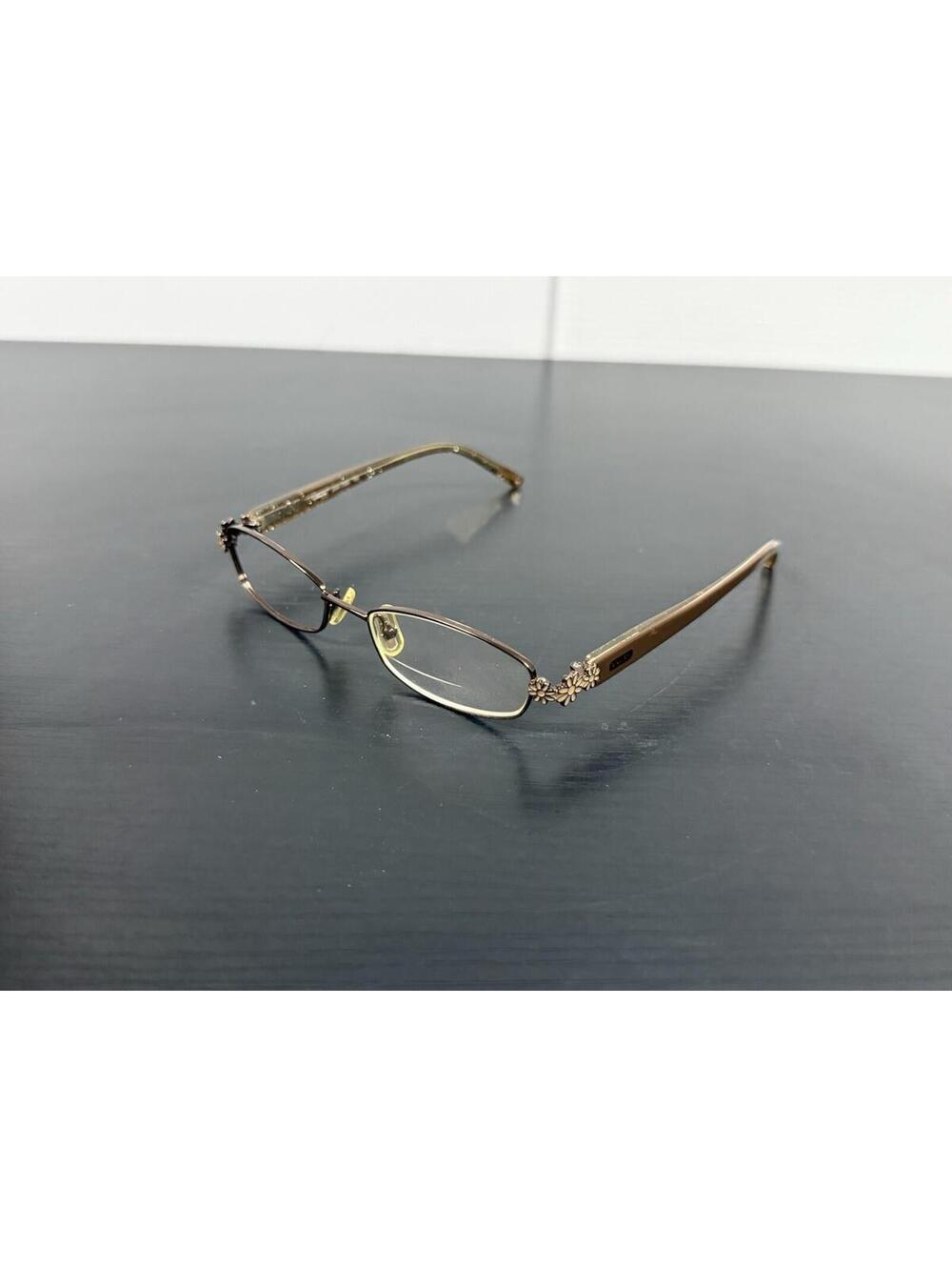 Vintage Coach Jean 1006 TAN Womens Eyeglasses Frames Floral Frame Only Gold Brn